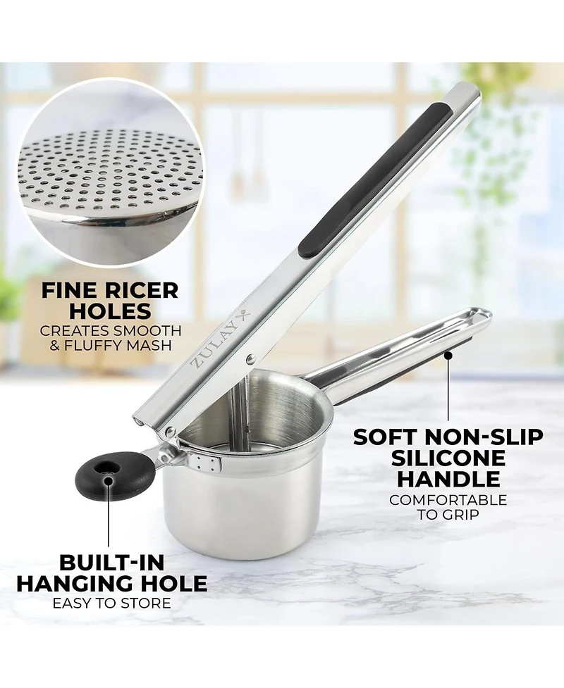 Heavy Duty Stainless Steel Large Potato Ricer with Non Slip Handle