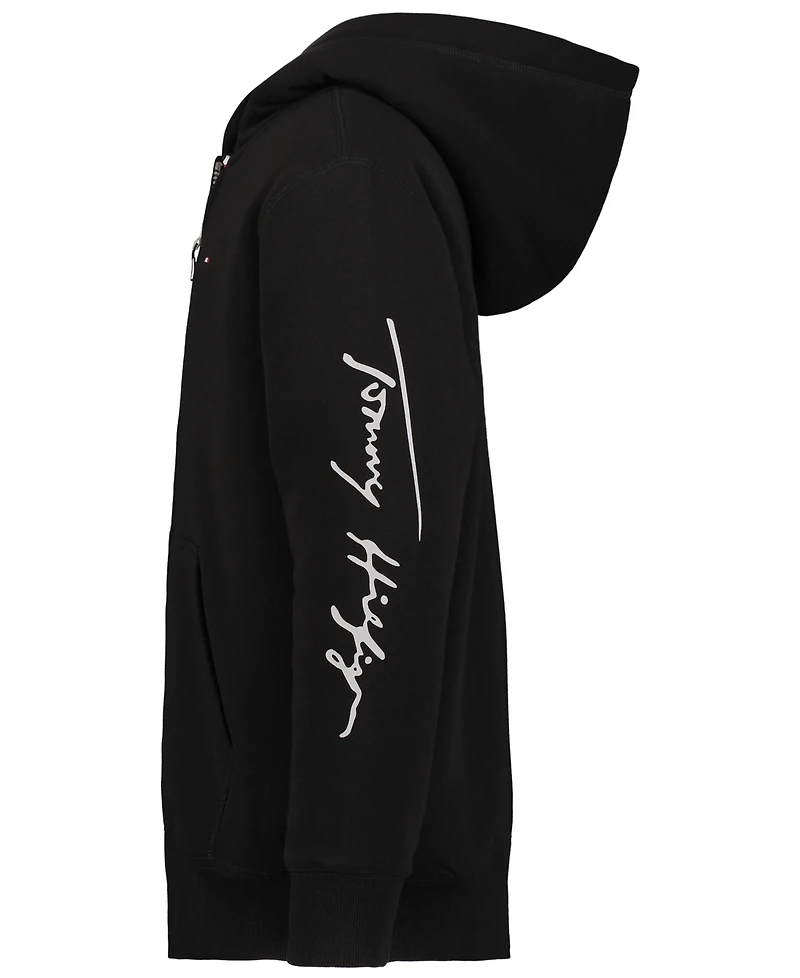 Tommy Hilfiger Big Boys Tommy Script Zip Front Soft Sherpa Hoodie