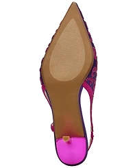 Betsey Johnson Women's Nahla Pointed-Toe Slingback Kitten-Heel Pumps