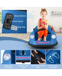 Gymax 12V Electric Kids Ride on Bumper Car Battery Powered Bumping w/ Remote Control Pink