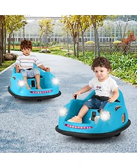 Gymax 12V Electric Kids Ride on Bumper Car Battery Powered Bumping w/ Remote Control Pink