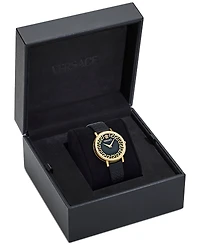 Versace Women's Swiss Daedalus Black Leather Strap Watch 35mm