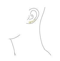 Bling Jewelry Usa Patriotic Celestial Shooting Star Ear Pin Climbers Earrings Wrap Crawlers 14K Gold Plated .925 Sterling Silver