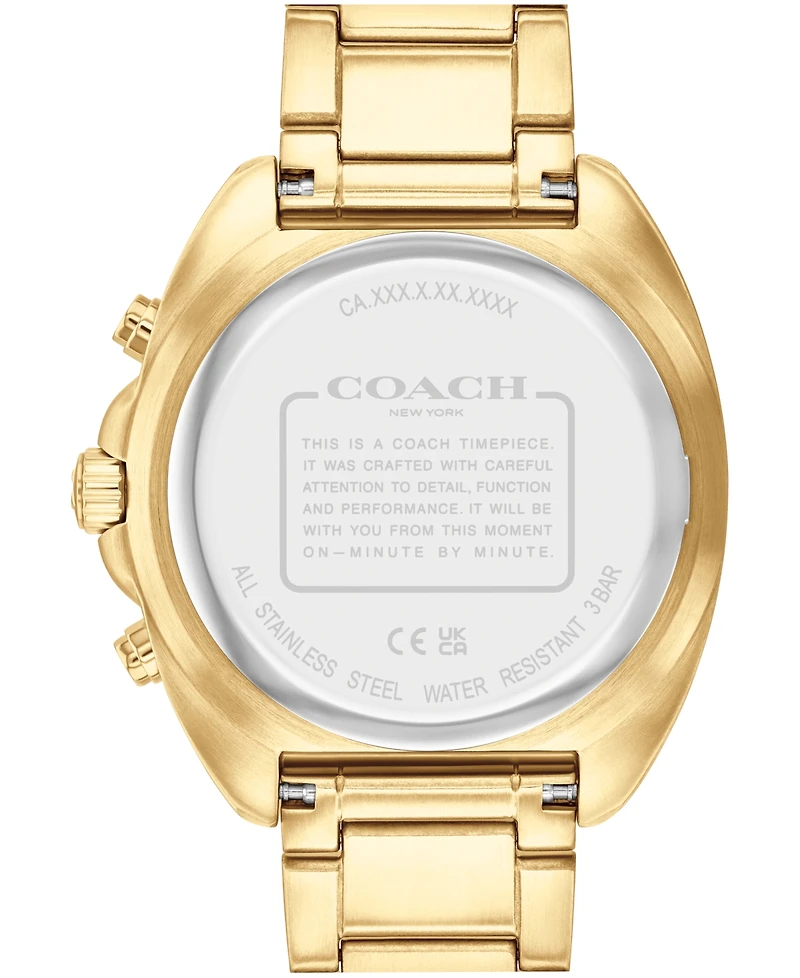 Coach Men's Charter Gold-Tone Stainless Steel Bracelet Watch 44.5mm