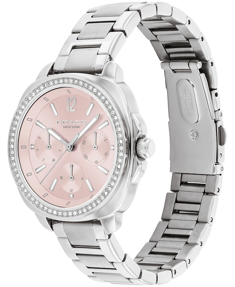 Coach Women's Kitt Silver Stainless Steel Bracelet Watch 34mm