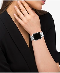Coach Women's Silver Stainless Steel with Crystals Apple Watch Strap for 38mm, 40mm, 41mm