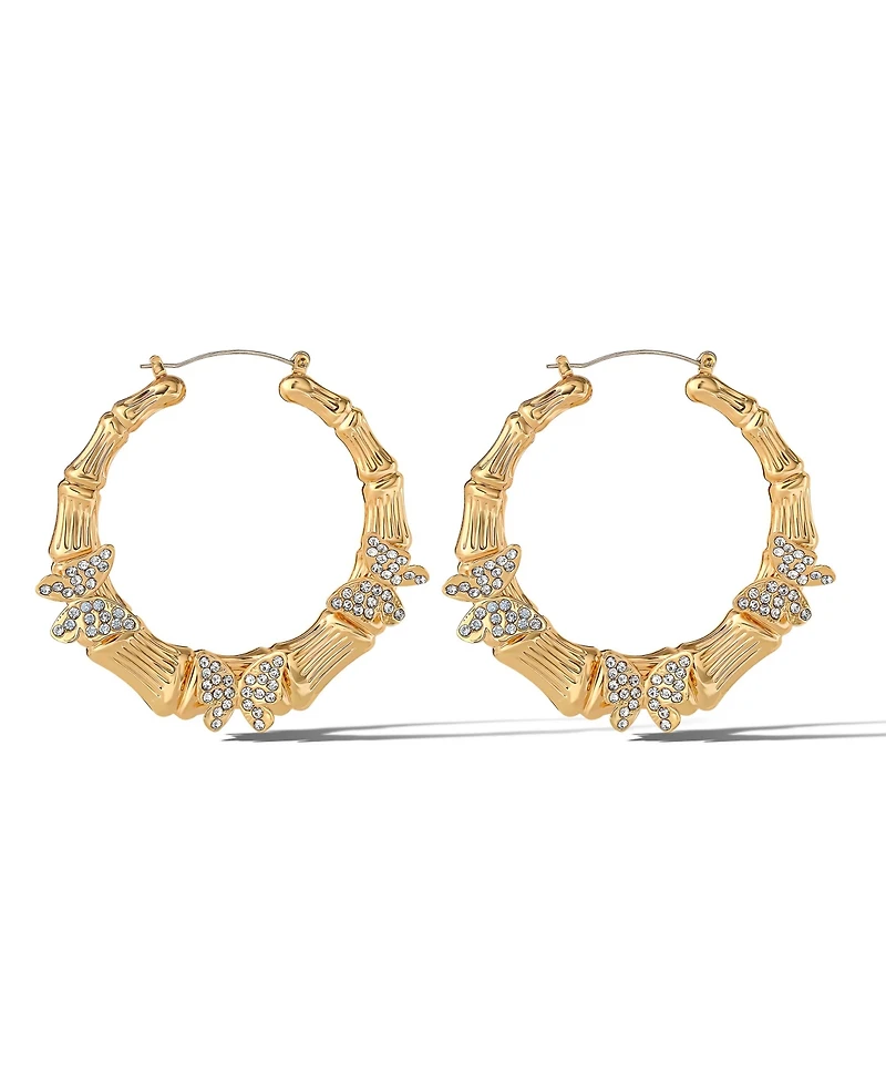 Jessica Simpson Butterfly on Hoops Earrings