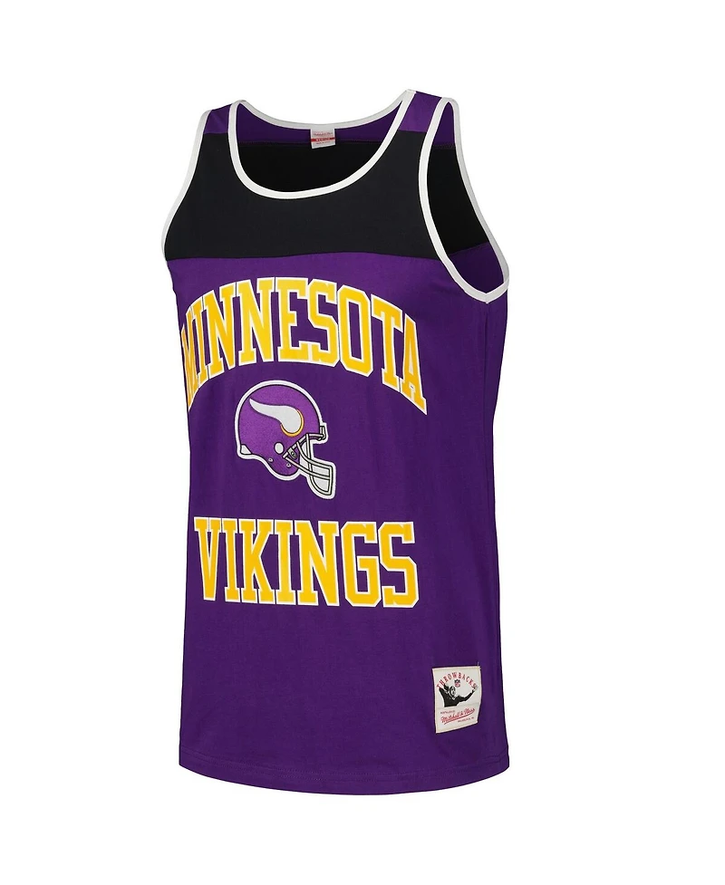 Mitchell & Ness Men's Purple/Black Minnesota Vikings Heritage Colorblock Tank Top