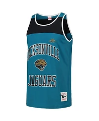 Mitchell & Ness Men's Teal/Black Jacksonville Jaguars Gridiron Classics Heritage Colorblock Tank Top