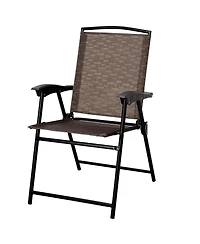3 Pieces Patio Garden Furniture Set of Round Table and Folding Chairs