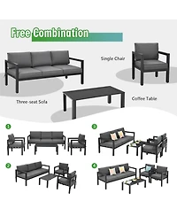 Sugift 4 Pieces Set Outdoor Furniture Set for Backyard and Poolside