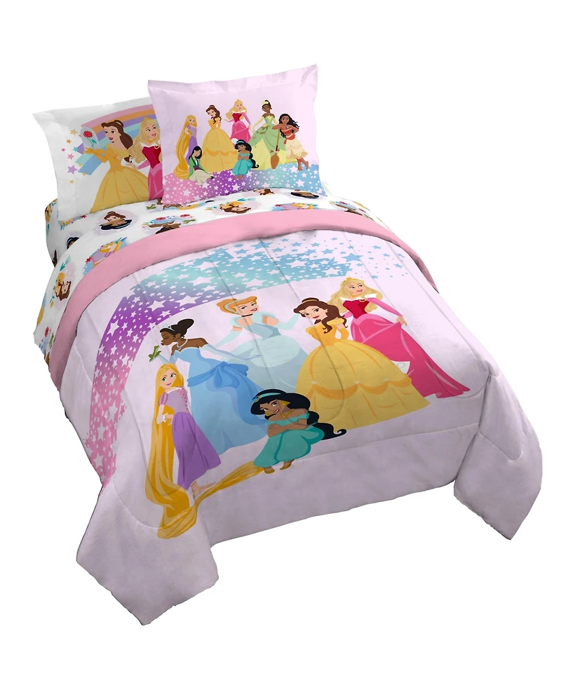 Sunny Side Up Disney Princess Rainbow Stars Bed Set with Sham
