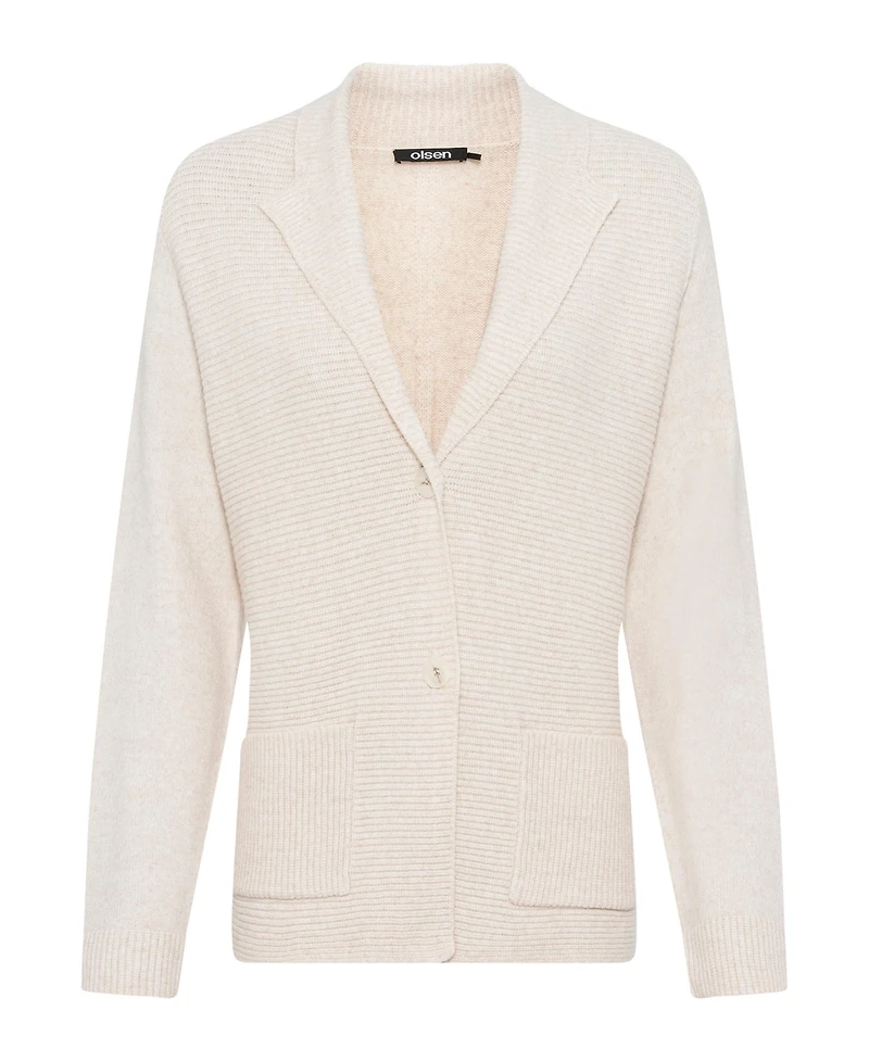 Olsen Women's Melange Rib Knit Button Cardigan