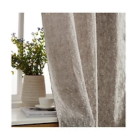 Hlc.me Avalon Jacquard Slub Texture - Privacy Curtains with Grommet Lightweight Window Curtain Panels, Set of 2