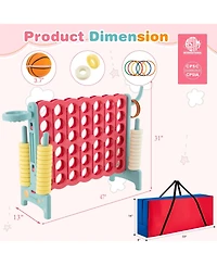 Jumbo 4-to-Score 4 A Row Giant Game Set with Carry Bag Stickers for Kids Adults