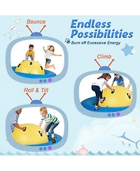 Costway 7.5 Ft Inflatable Dome Rocker Bouncer with 6 Handles Fun Outdoor Game