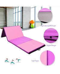 Costway 4'x 10'x 2''Folding Gymnastics Tumbling Mat Indoor Outdoor Gym Stretching Yoga