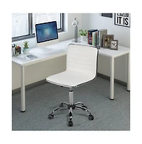 Yaheetech Pu Leather Low Back Swivel Armless Office Chair