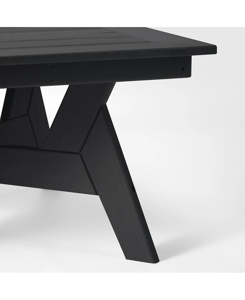 WestinTrends Modern Low Outdoor Patio Square Hdpe 37" Coffee Table