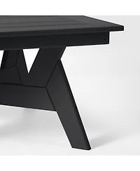 WestinTrends Modern Low Outdoor Patio Square Hdpe 37" Coffee Table