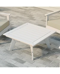WestinTrends Modern Low Outdoor Patio Square Hdpe 37" Coffee Table