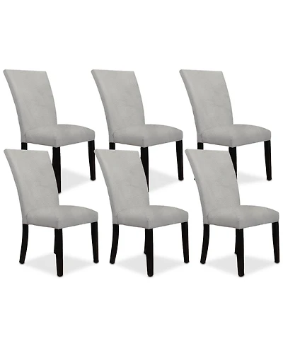 Kellet 6 Pc. Velvet Dining Chair Set, Created for Macy's