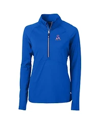 Cutter & Buck Women's Royal New England Patriots Throwback Logo Adapt Eco Knit Stretch Half-Zip Pullover Top