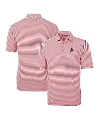 Cutter & Buck Men's Alabama Crimson Tide Throwback Logo Virtue Eco Pique Stripe Polo