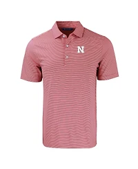 Cutter & Buck Men's Nebraska Huskers Forge Eco Double Stripe Stretch Polo