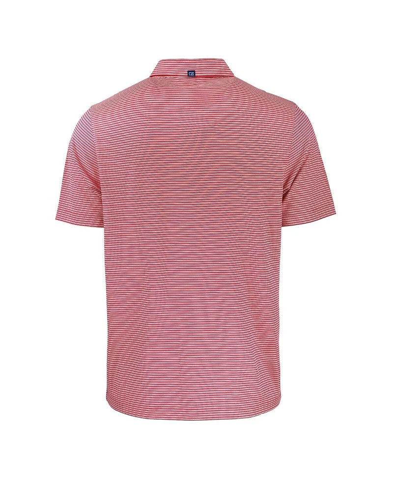 Cutter & Buck Men's Red Utah Utes Forge Eco Double Stripe Stretch Polo