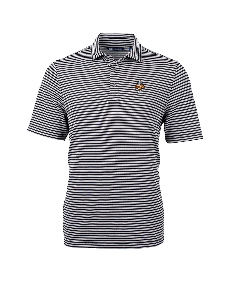 Cutter & Buck Men's Black/White Tennessee Volunteers Vault DryTec Virtue Eco Pique Stripe Polo