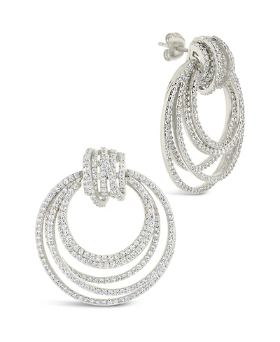 Sterling Forever Jordana Cubic Zirconia Statement Circle Stud Earrings