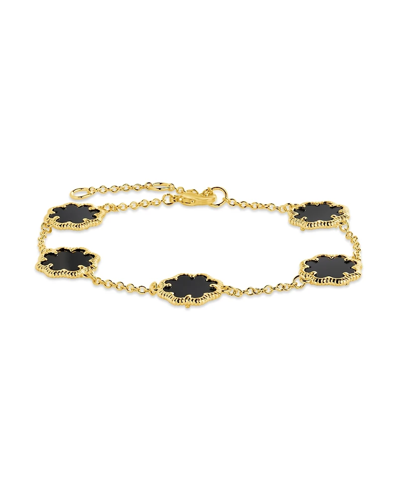 Sterling Forever Rose Petal Station Bracelet