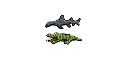 Tuffy Ocean Alligator & Hammer Head Shark - Combo Pack, Durable Dog Toys
