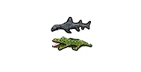 Tuffy Ocean Alligator & Hammer Head Shark - Combo Pack, Durable Dog Toys