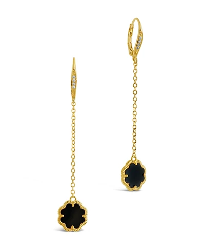 Sterling Forever Rose Petal Long Drop Earrings