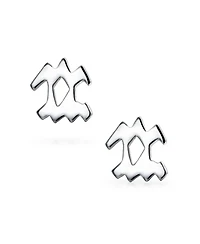 Bling Jewelry Tiny Simple Aquarius Astrology Horoscope Zodiac Stud Earrings .925 Sterling Silver