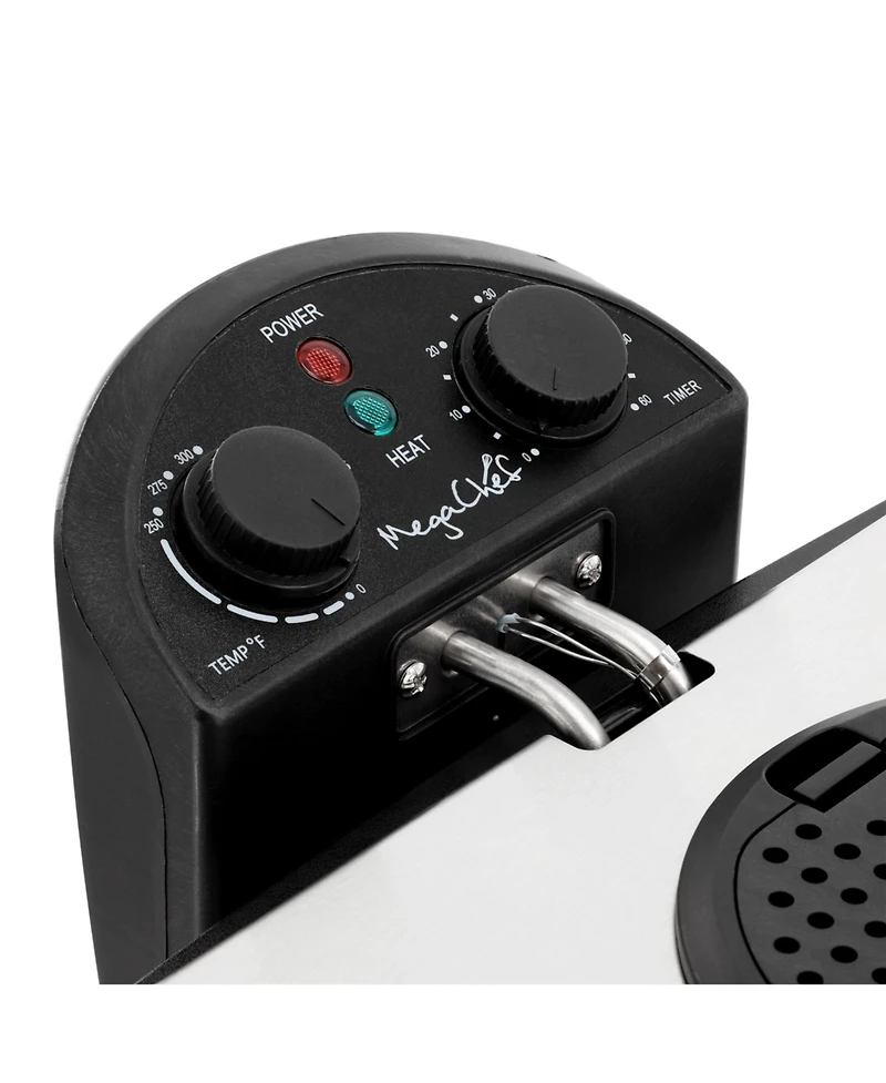 MegaChef 4.23 Quart Stainless Steel Electric Deep Fryer with Timer