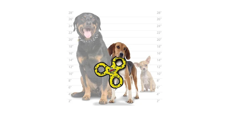 Tuffy Gear Ring Red & Jr 3 Way Tug Yellow -Combo Pack, Durable Dog Toys