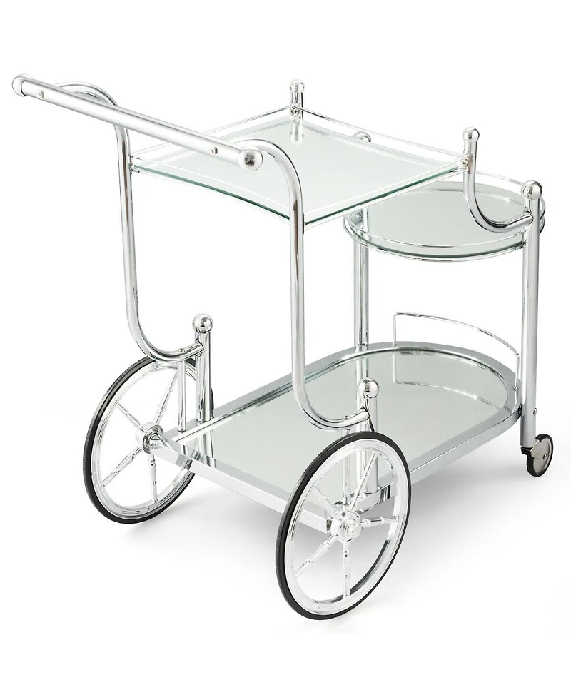 Sugift Kitchen Rolling Bar Cart with Tempered Glass Suitable for Restaurant and Hotel