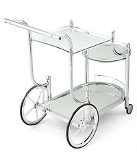 Sugift Kitchen Rolling Bar Cart with Tempered Glass Suitable for Restaurant and Hotel