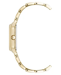 Anne Klein Women's Quartz Octagonal Abalone Gemstone and Gold-Tone Alloy Metal Bracelet Watch, 24mm
