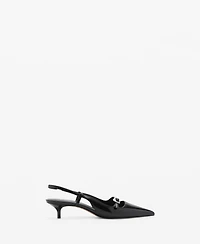 Mango Women's Buckle Detail Slingback Heeled Shoes