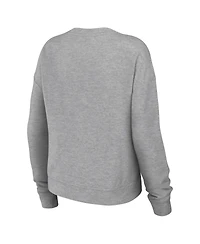 Wear by Erin Andrews Women's Heather Gray Tampa Bay Buccaneers Knit Long Sleeve Tri-Blend T-Shirt & Pants Sleep Set