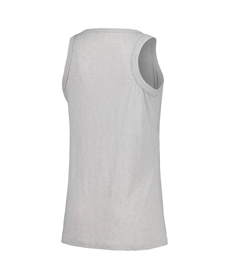 Soft As A Grape Women's Gray Miami Marlins Gauze High Neck Tank Top