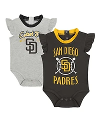 Outerstuff Baby Fanatics Brown/Gray San Diego Padres Two-Pack Fan Bodysuit Set