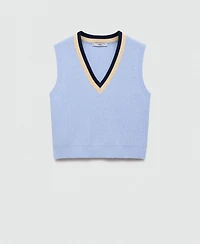 Mango Women's Contrast V-Neck Vest