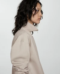 Mango Women's Zipper High Collar Sweater