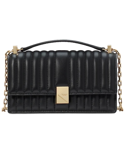 kate spade new york Deco Quilted Leather Mini Flap Chain Crossbody Bag