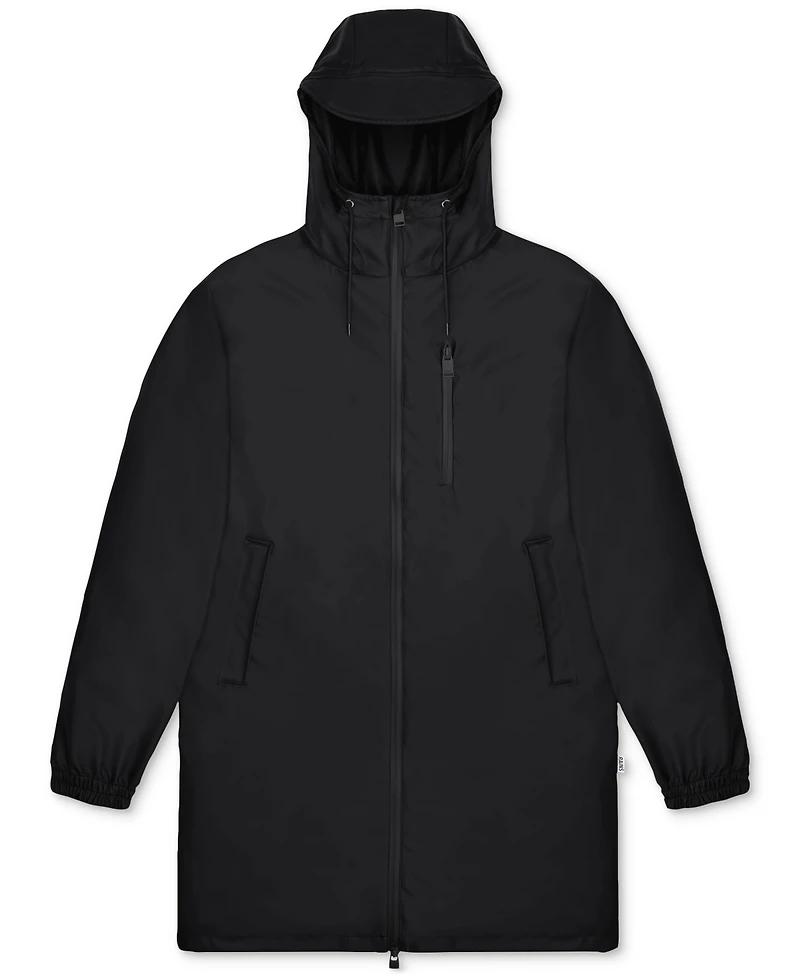Rains Men's Long Storm Breaker Hooded Full-Zip Rain Jacket